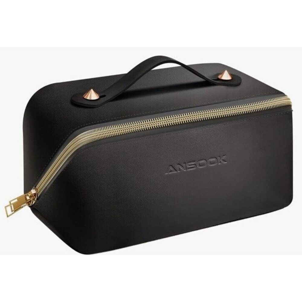 Ansook Cosmetic Bag, Travel Toiletry Bag for Women, Large Capacity black